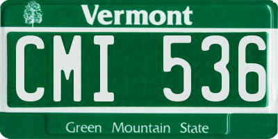 VT license plate CMI536