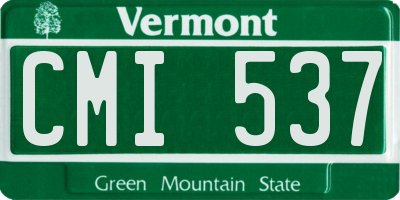 VT license plate CMI537