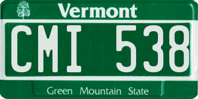 VT license plate CMI538