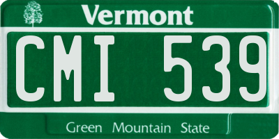 VT license plate CMI539
