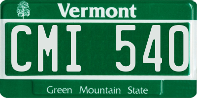 VT license plate CMI540