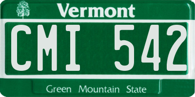 VT license plate CMI542