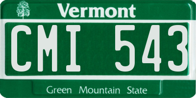 VT license plate CMI543