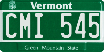 VT license plate CMI545