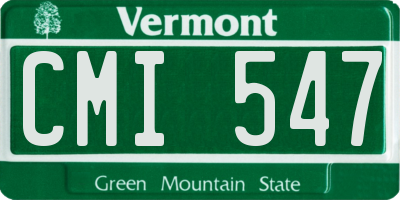 VT license plate CMI547