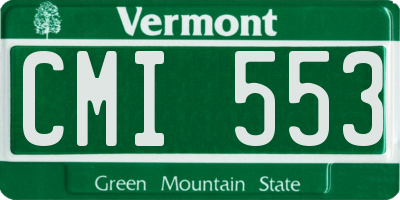 VT license plate CMI553