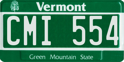 VT license plate CMI554