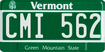 VT license plate CMI562