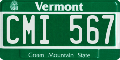VT license plate CMI567