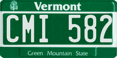 VT license plate CMI582