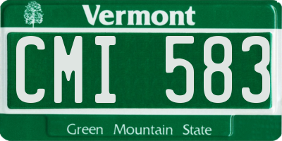 VT license plate CMI583