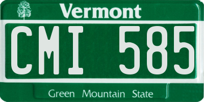 VT license plate CMI585