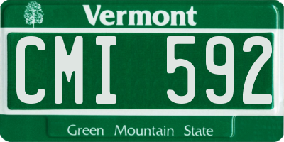 VT license plate CMI592