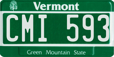 VT license plate CMI593