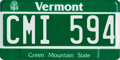 VT license plate CMI594