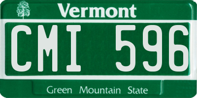 VT license plate CMI596