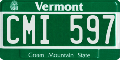 VT license plate CMI597