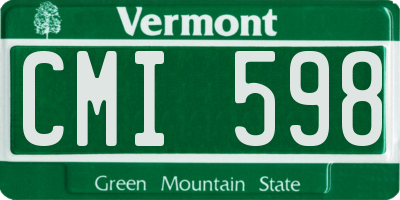 VT license plate CMI598