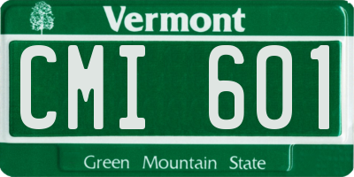 VT license plate CMI601
