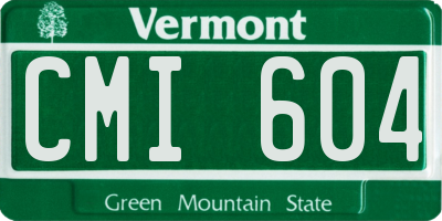 VT license plate CMI604