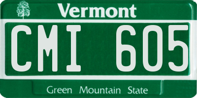 VT license plate CMI605