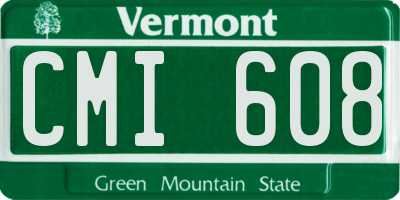 VT license plate CMI608