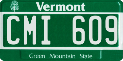 VT license plate CMI609
