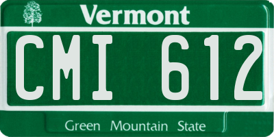 VT license plate CMI612