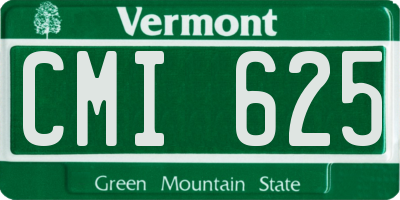 VT license plate CMI625