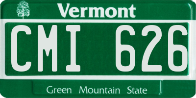 VT license plate CMI626