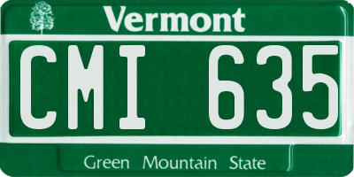 VT license plate CMI635