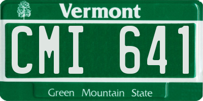 VT license plate CMI641