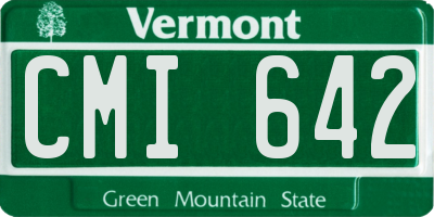 VT license plate CMI642