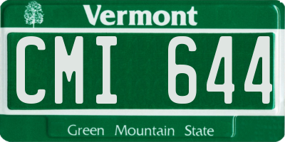 VT license plate CMI644