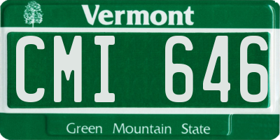VT license plate CMI646