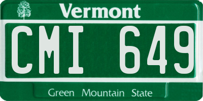 VT license plate CMI649