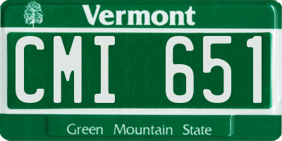VT license plate CMI651