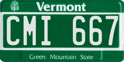 VT license plate CMI667