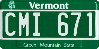 VT license plate CMI671