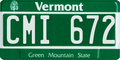 VT license plate CMI672
