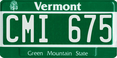 VT license plate CMI675