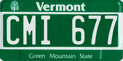 VT license plate CMI677