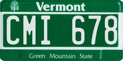 VT license plate CMI678