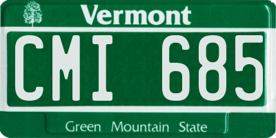 VT license plate CMI685