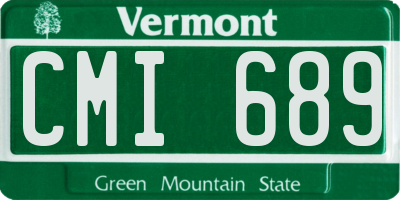 VT license plate CMI689