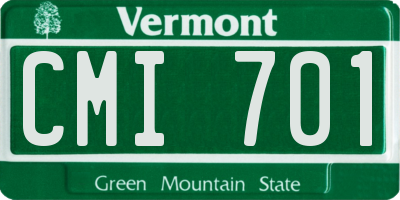 VT license plate CMI701