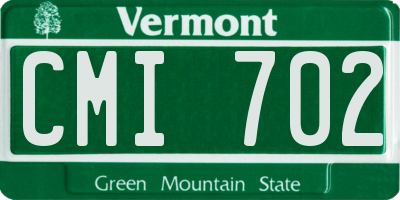 VT license plate CMI702