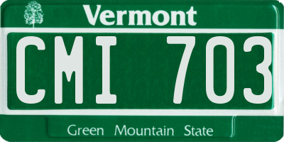 VT license plate CMI703