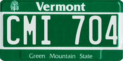 VT license plate CMI704