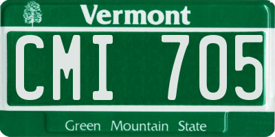 VT license plate CMI705